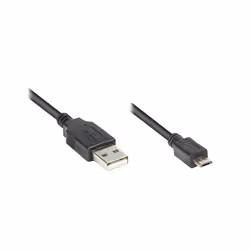 Alcasa 2510-MB03, 3 m, USB A, Micro-USB B, USB 2.0, Mâle/Mâle, Noir