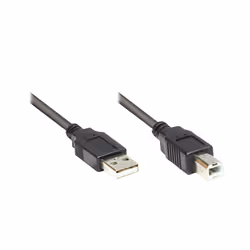 Alcasa USB 2.0 A/B 1m, 1 m, USB A, USB B, USB 2.0, Mâle/Mâle, Noir