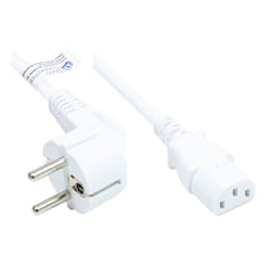 Alcasa P0130-W025 câble électrique Blanc 2,5 m CEE7/7 IEC C13