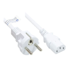 Alcasa P0030-W015 câble électrique Blanc 1,5 m CEE7/7 Coupleur C13