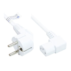Alcasa P0131-W030 câble électrique Blanc 3 m Prise d'alimentation type E+F Coupleur C13