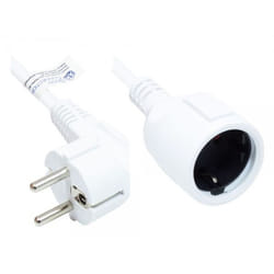 Alcasa P0102-W020 câble électrique Blanc 2 m Prise d'alimentation type E+F Prise d'alimentation type F