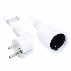 Alcasa P0102-W050, 5 m, Prise d'alimentation type E+F, Prise d'alimentation type F, H05VV-F3G, 250 V