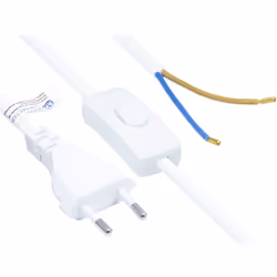 Alcasa P0386-W015, 1,5 m, Prise d'alimentation type C, H03VVH2-F, 250 V, 2.5 A