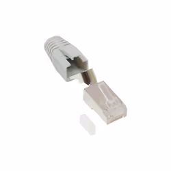 Alcasa GC-N0090, RJ45, Gris, Mâle, Droit, Cat6a, Or