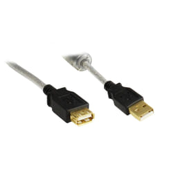 Alcasa USB 2.0 1.8m câble USB 1,8 m USB A Noir, Transparent