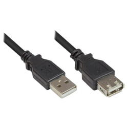 Alcasa USB 2.0 3m câble USB USB A Noir