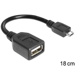 DeLOCK USB micro-B - USB 2.0-A, 0.18m câble USB 0,18 m Micro-USB B USB A Noir