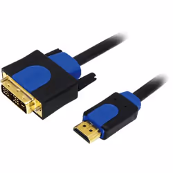 LogiLink CHB3103, 3 m, HDMI, DVI-D, Or, Noir, Bleu, Mâle/Mâle