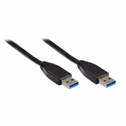 Alcasa USB/USB 3.0 A, 0.5m, 0,5 m, USB A, USB A, USB 3.2 Gen 1 (3.1 Gen 1), Mâle/Mâle, Noir