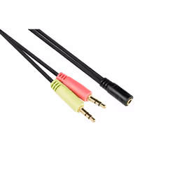 Alcasa AD-HS02, 2 x 3.5mm, Mâle, 3,5mm, Femelle, 0,2 m, Noir