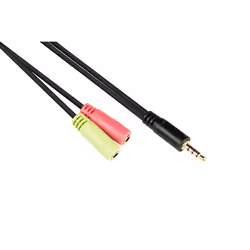 Alcasa AD-HS03, 3,5mm, Mâle, 2 x 3.5mm, Femelle, 0,2 m, Noir