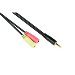 Alcasa AD-HS03 câble audio 0,2 m 3,5mm 2 x 3.5mm Noir