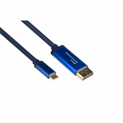 Alcasa 4812-CSF020B, 2 m, USB Type-C, DisplayPort, Mâle, Mâle, Droit