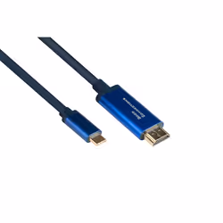 Alcasa 4520-CSF010B, 1 m, USB Type-C, HDMI Type A (Standard), Mâle, Mâle, Droit