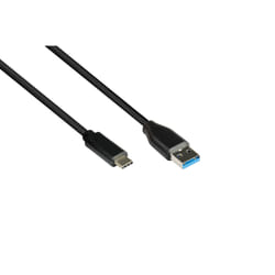 Alcasa 2831-AC005S câble USB 0,5 m USB 3.2 Gen 2 (3.1 Gen 2) USB A USB C Noir
