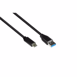Alcasa 2831-AC010S, 1 m, USB A, USB C, USB 3.2 Gen 2 (3.1 Gen 2), 10000 Mbit/s, Noir