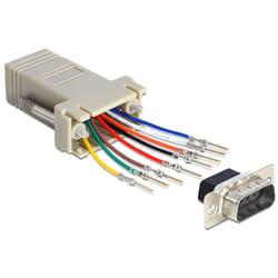 DeLOCK 65462 changeur de genre de câble Sub-D 9 RJ45 Gris