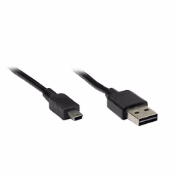 Alcasa USB 2.0 A/mini, 3m, 3 m, USB A, Mini-USB A, USB 2.0, Mâle/Mâle, Noir