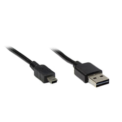 Alcasa USB 2.0 A/mini, 3m câble USB USB A Mini-USB A Noir