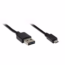 Alcasa USB 2.0 A/micro B, 1m, 1 m, USB A, Micro-USB B, USB 2.0, Mâle/Mâle, Noir