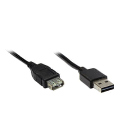 Alcasa USB A - USB A 1.8m M/F câble USB 1,8 m USB 2.0 Noir