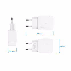 Alcasa PCA-W004W chargeur d'appareils mobiles Autres, Chargeur électrique, Smartphone, Tablette, Universel Blanc Secteur Charge rapide