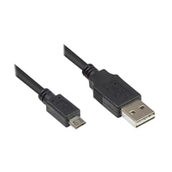 Alcasa 2510-EUM005 câble USB 0,5 m USB 2.0 USB A Micro-USB B Noir