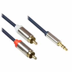 Alcasa GC-M0058, 2 x RCA, Mâle, 3,5mm, Mâle, 1,5 m, Bleu