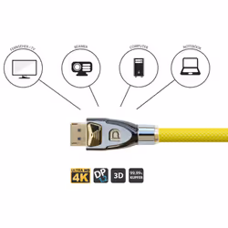 Alcasa Python 0,5 m DisplayPort Argent, Jaune