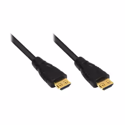 Alcasa 10m 2xHDMI, 10 m, HDMI Type A (Standard), HDMI Type A (Standard), 4096 x 2160 pixels, Compatibilité 3D, Noir