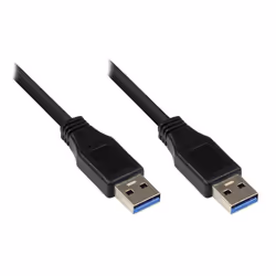 Alcasa 2712-S05, 5 m, USB A, USB A, USB 3.2 Gen 1 (3.1 Gen 1), 5000 Mbit/s, Noir