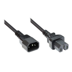Alcasa 2m C15 - C14 Noir Coupleur C15 Coupleur C14