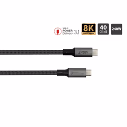 Alcasa 2404-TK018A câble USB USB4 Gen 3x2 1,8 m USB C Graphite
