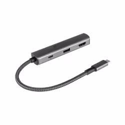 Alcasa HUB-C002A, USB Type-C, HDMI, USB 3.0, USB Type-C, 5000 Mbit/s, 30 Hz, 3860 x 2160, Anthracite