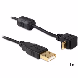DeLOCK USB2.0 1m, 1 m, USB A, Micro-USB B, USB 2.0, Mâle/Mâle, Noir