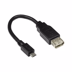 Alcasa 2511-OTG, 0,1 m, Micro-USB B, USB A, USB 2.0, Mâle/Femelle, Noir