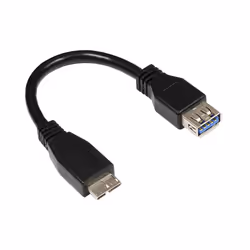 Alcasa 2711-OTG, 0,1 m, Micro-USB B, USB A, USB 3.2 Gen 1 (3.1 Gen 1), Mâle/Femelle, Noir