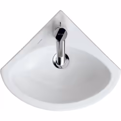 LAUFEN Pro B 1 x lave-mains d'angle suspendu 1 trou de robinetterie, avec trop-plein Dimensions : Longueur : 440 mm, largeur  ...