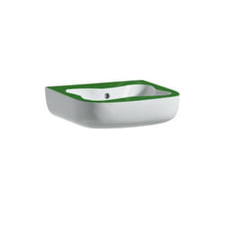 Laufen - Florakids - Lave-mains, 450x410 mm, 1 trou pour robinetterie, blanc/vert H8150310721041