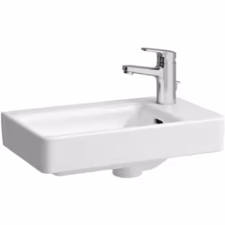 LAUFEN Pro S 1 x lave-mains suspendu, encastrable cuve à gauche, plage de robinetterie à droite 1 trou de robinetterie à droi ...