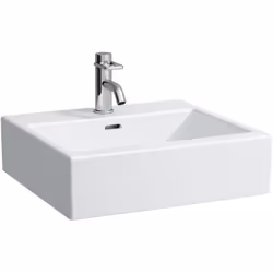 Laufen Living City 1 x lavabo à poser monté au mur, face inférieure polie 1 trou de robinetterie au centre, avec trop-plein D ...