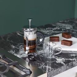 Leopold Vienna LV01534 machine à café manuelle Presse française 0,35 L Noir, Acier inoxydable, Transparent