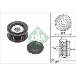 Galet enrouleur de courroie d'accessoire INA 532 0854 10