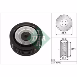 Galet enrouleur de courroie d'accessoire INA 532 0619 10