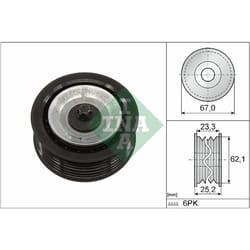 Galet enrouleur de courroie d'accessoire INA 532 0619 10