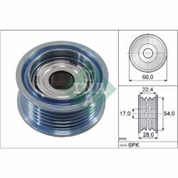 Galet enrouleur de courroie d'accessoire INA 532 0900 10