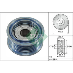 Galet enrouleur de courroie d'accessoire INA 532 0900 10