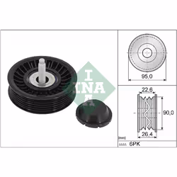 Galet enrouleur de courroie d'accessoire INA 532 0891 10