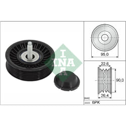 Galet enrouleur de courroie d'accessoire INA 532 0891 10
